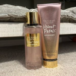 Victoria's Secret Shimmer Velvet Petals Body Mist and Lotion